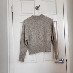 Vintage Cropped Women's Speckled Gray Cashmere Sweater